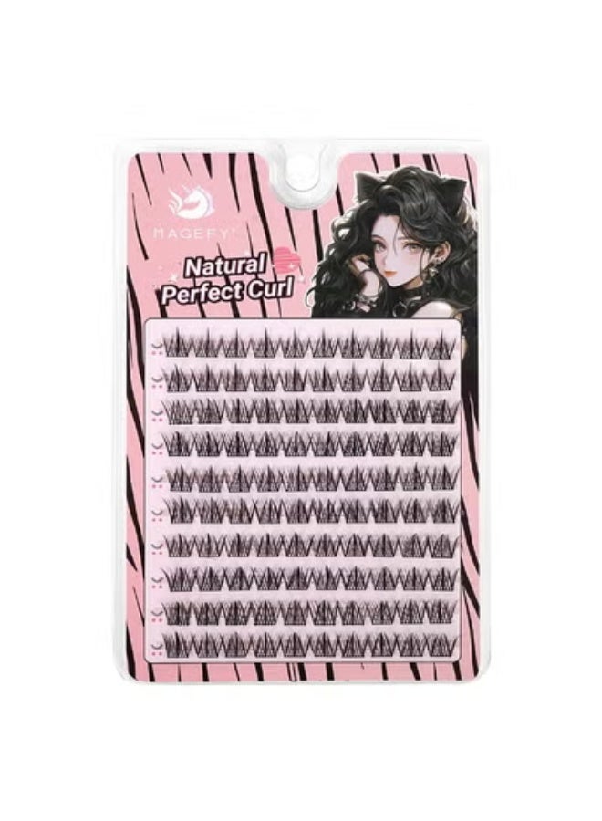 Self Adhesive False Eyelash Kit, 100 Clusters, 13mm,Press-Type False Eyelashes, Pre-Attached Lash Clusters, No Glue Or Makeup Remover Required, DIY Eyelash Extension Kit. - view 2